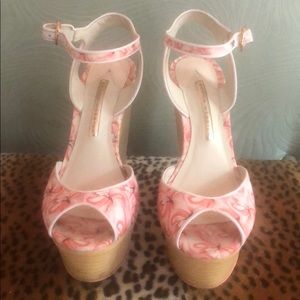 Sophia Webster Pink Flamingo print wedges size 38